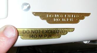 Click image for larger version

Name:	homemade vs original Vne placard.JPG
Views:	143
Size:	81.1 KB
ID:	190163